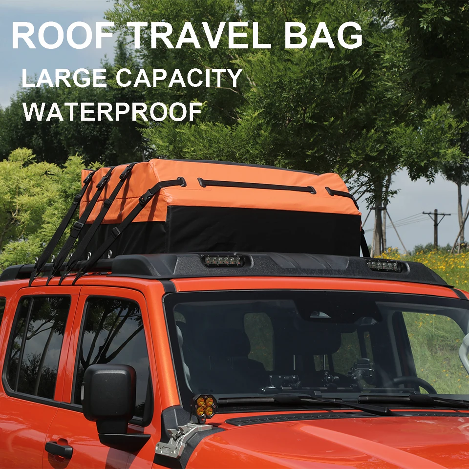 Bolsa Impermeable Universal para Techo de Auto, 300L, 420D Oxford, con Tapete Antideslizante, Almacenamiento en el Techo para Viajes, Camping, Camionetas y Furgonetas