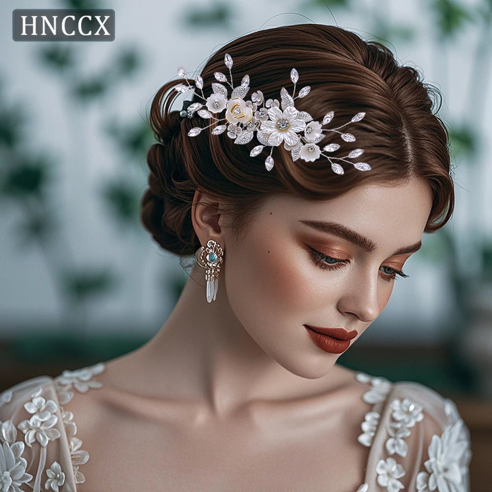 YouLaPan Sisir Rambut Bunga Kerang Jepit Rambut Pengantin Romantis Perhiasan Pernikahan Indah Aksesori Rambut Hiasan Kepala Upacara Dewasa HP515