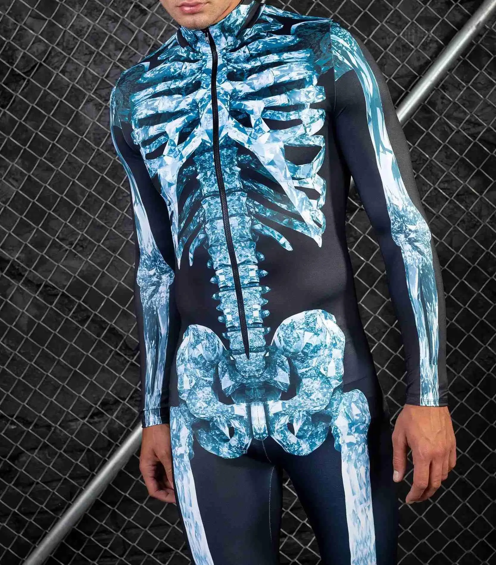 Bunte Mechanische Muskel-Tights Herren Jumpsuit Punk Cosplay Kostüm Bodysuit Party Festival Zentai Radsportbekleidung – Detail 6