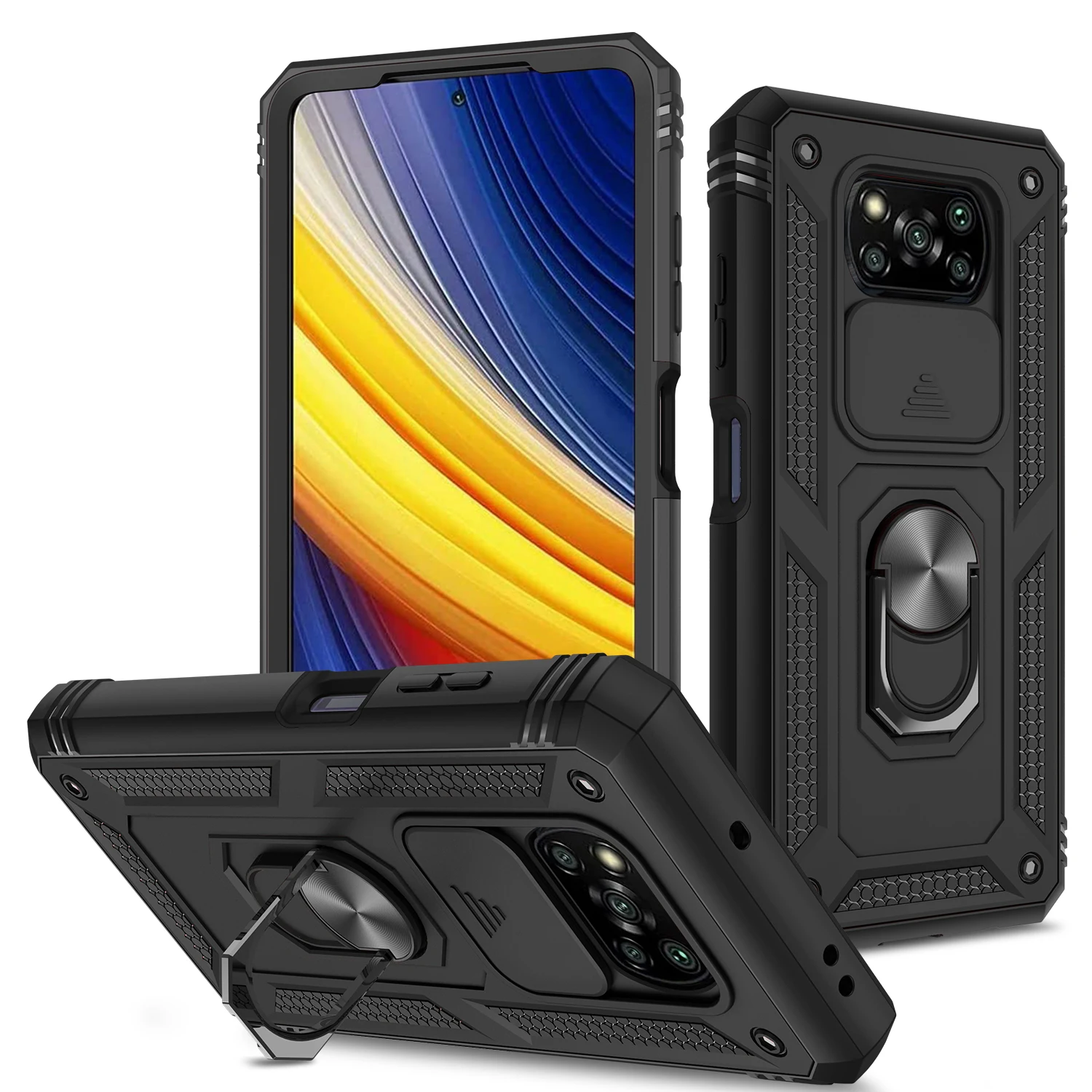 Slide Lens Protector Cover Case for Mi Poco X3 Pro NFC Shockproof Rugged Military Grade Protective For Redmi Note 10 Pro 10S 9C