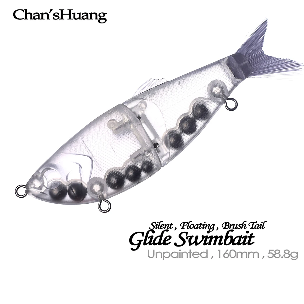 huang unpainted blanks isca cauda da escova silent glide swimbait faca voce mesmo artificial isca de pesca handmade combater 16cm 588g pcs 01