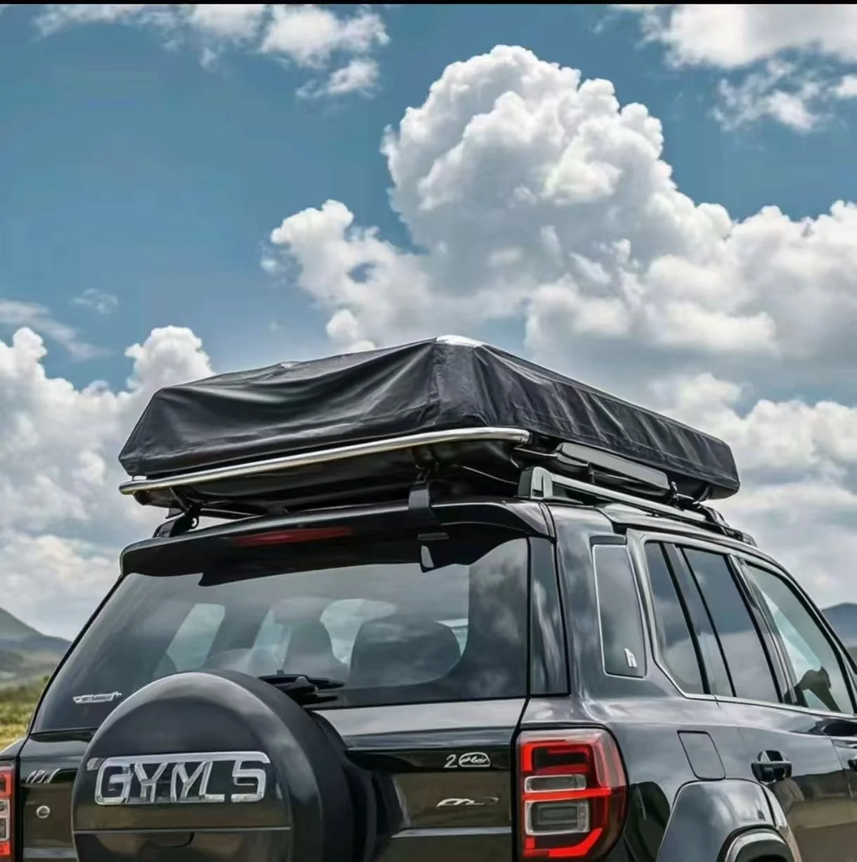 Copertura per scatola da tetto per auto Copertura per scatola da tetto per auto Portapacchi Acqua Pioggia a prova di polvere per SUV Viaggi all'aperto Tessuto Oxford rivestito in argento 210D