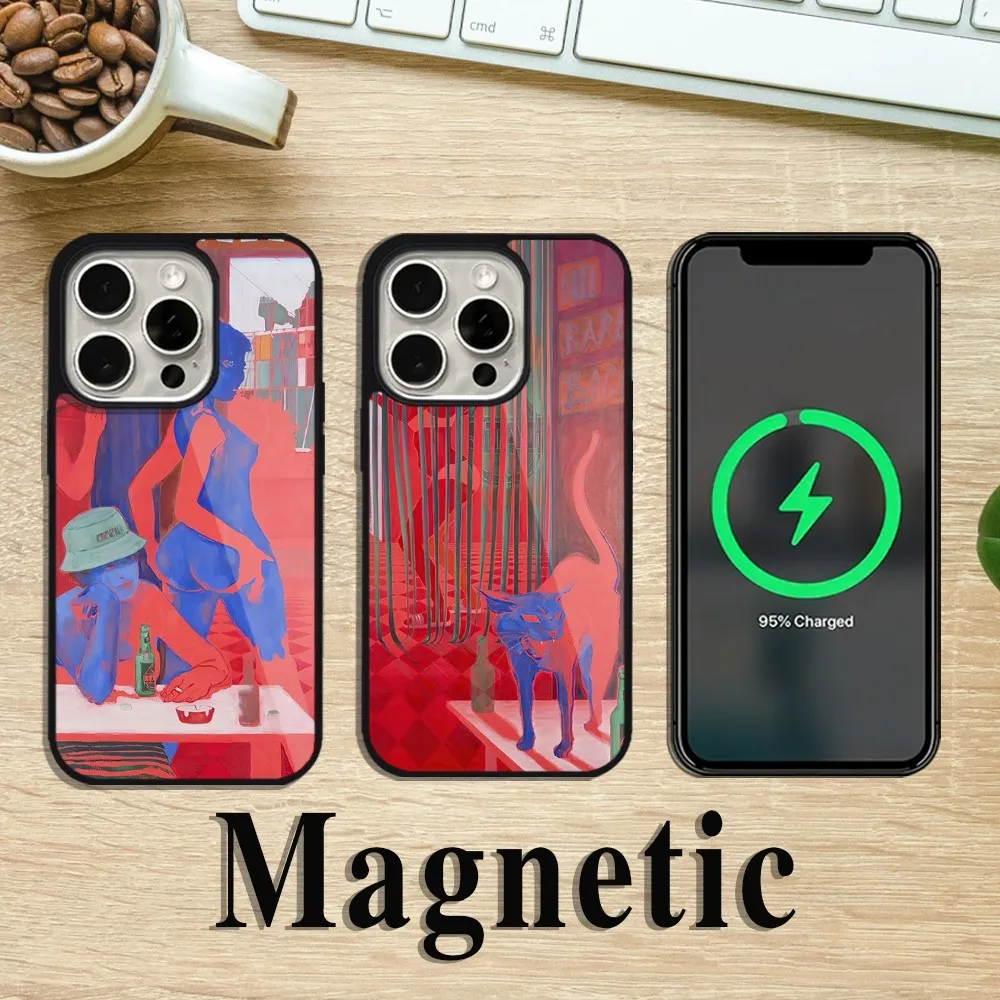 Lisa B-Brice Vision Art Phone Case For iPhone 11 12 13 14 15 Pro Max Plus Magsafe Magnetic Wireless Charging