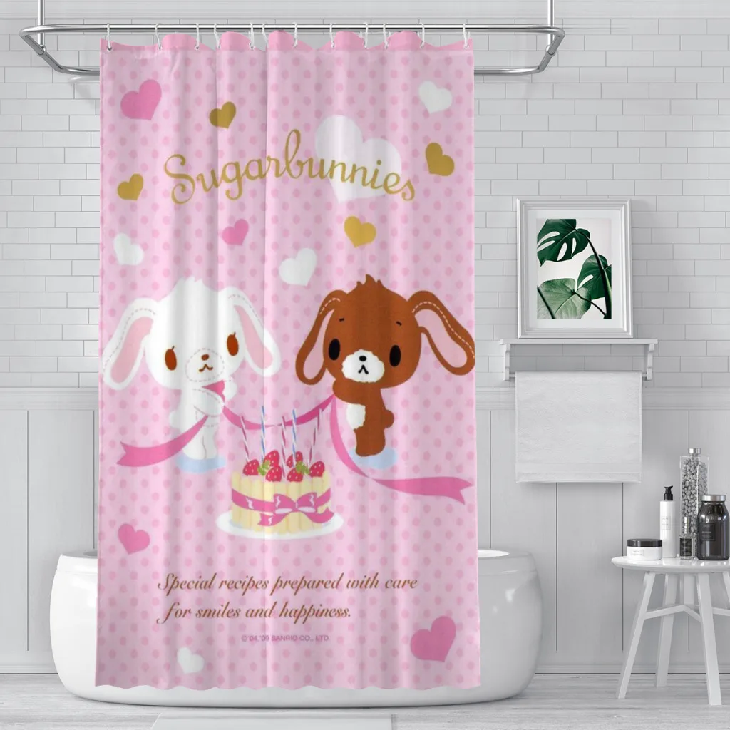 Modern 3D Printing Sugarbunnies Shower Curtain Landscape Bath Curtain With Hooks for Bathroom waterproof scenery