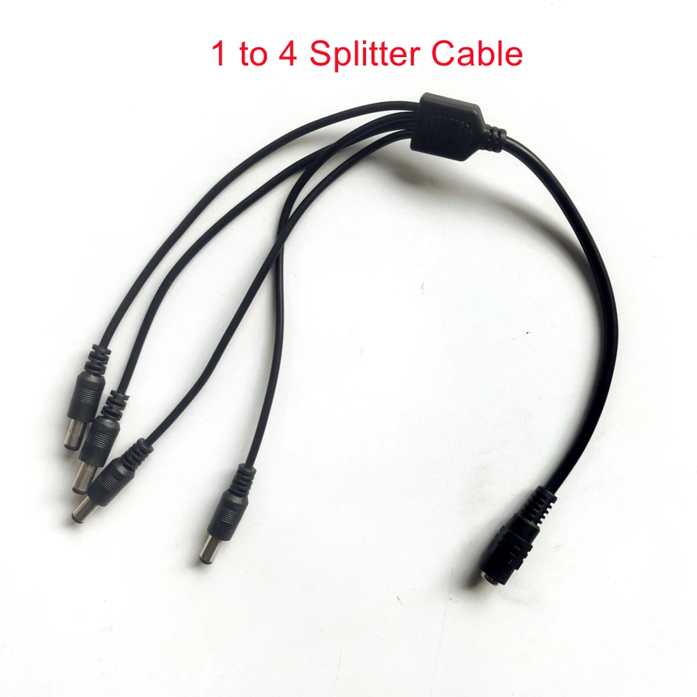 DC Extension Cable with 1 to 4 Splitter 3/5/10/20/30 Meters 5.5*2.1mm Connector for Power LEDs CCTV Camera Power Extension Wires