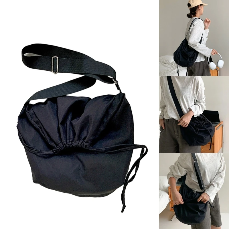 

Drawstring Crossbody Shoulder Bag Simple Fashion Bag Versatile Bag Nylon Bags Women Versatile Travel Bag Large Capacity