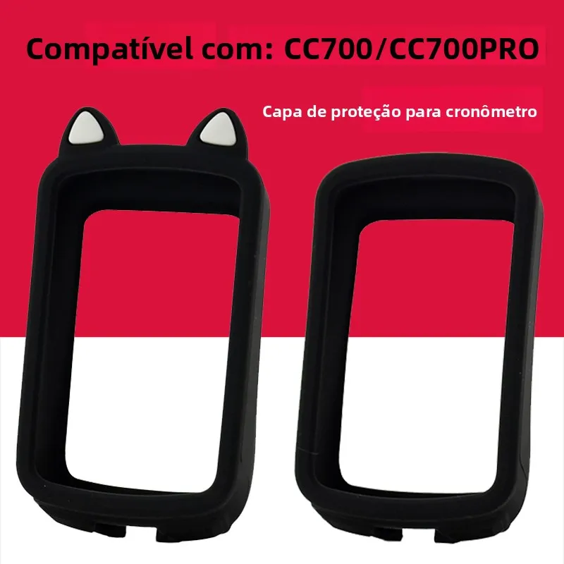 Capa Protetora de Silicone para Ciclocomputador GEOID CC700/CC700Pro, Capa Protetora de Desenho Animado Orelha de Gato, Acess...