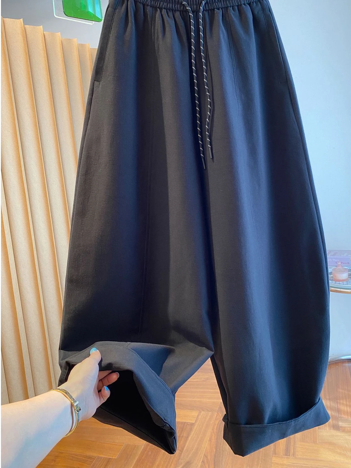 Übergrößen Lose Lässige Weite Hosen für Damen bis 300kg Koreanischer Stil Schlankmachende Schleifenhosen Herbst Neuerscheinung Freizeitkleidung