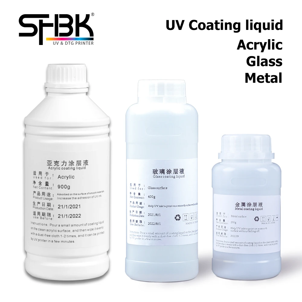 2026 new UV coating liquid increases adhesion of uv ink on the surface of smooth materials suitable for acrylic glass metal