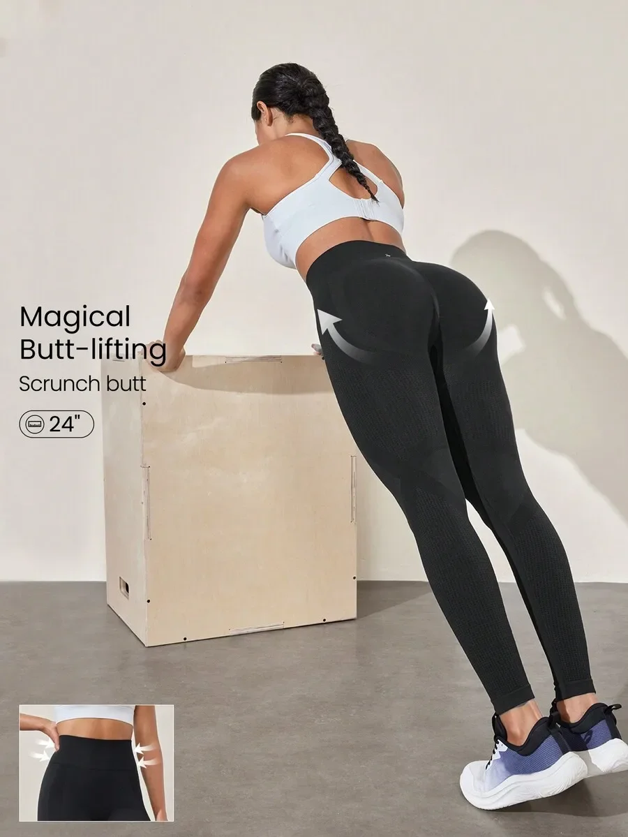 Seamless High Waist Perforated Leggings Medium Impact Gym Workout Spring Summer
