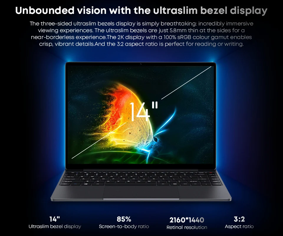 CHUWI CoreBook X ألعاب الكمبيوتر المحمول Intel Core i3-1215U 6 النوى 8 المواضيع 16GB RAM 512GB SSD 14 بوصة FHD Windows 11 الكمبيوتر المحمول Wifi6