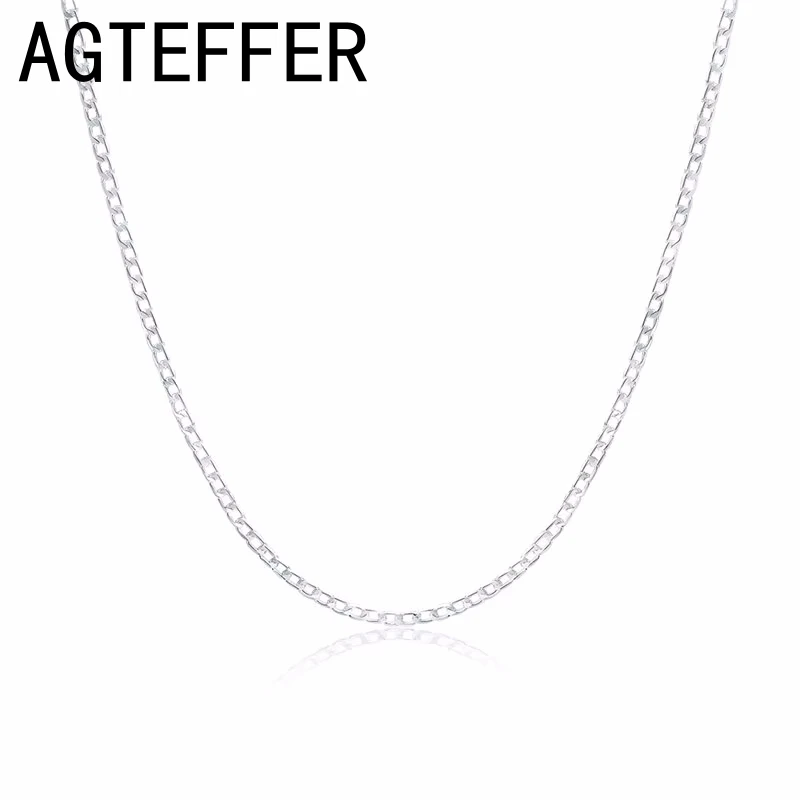 Charm 925 Sterling Silver 16-30 Inches 4MM Side Chain Necklace For Women Men Punk Fashion Jewelry Party Wedding Accessories