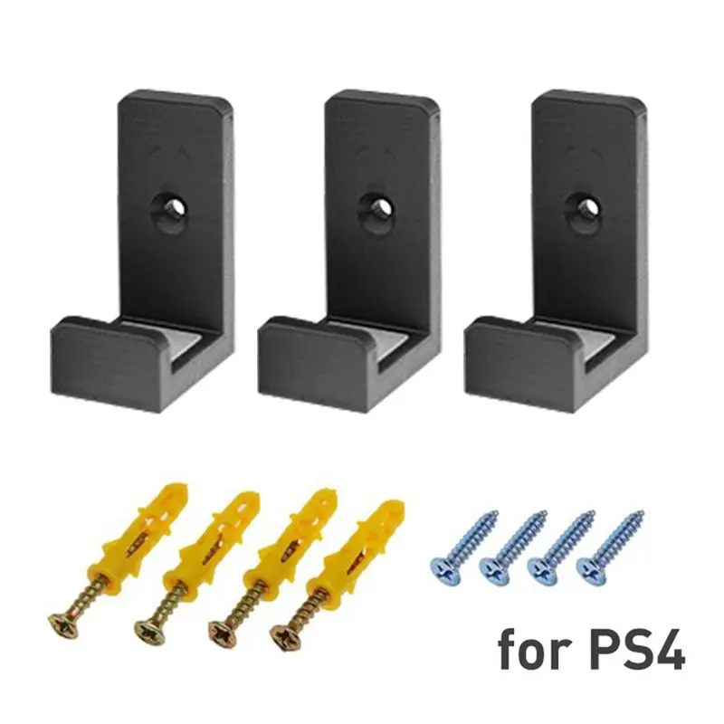 Y44A Wall Mount Bracket for PS4 Controller Holder, 3Pcs/Set Storage Rack with Screws, Durable ABS, Easy Install for Game Console