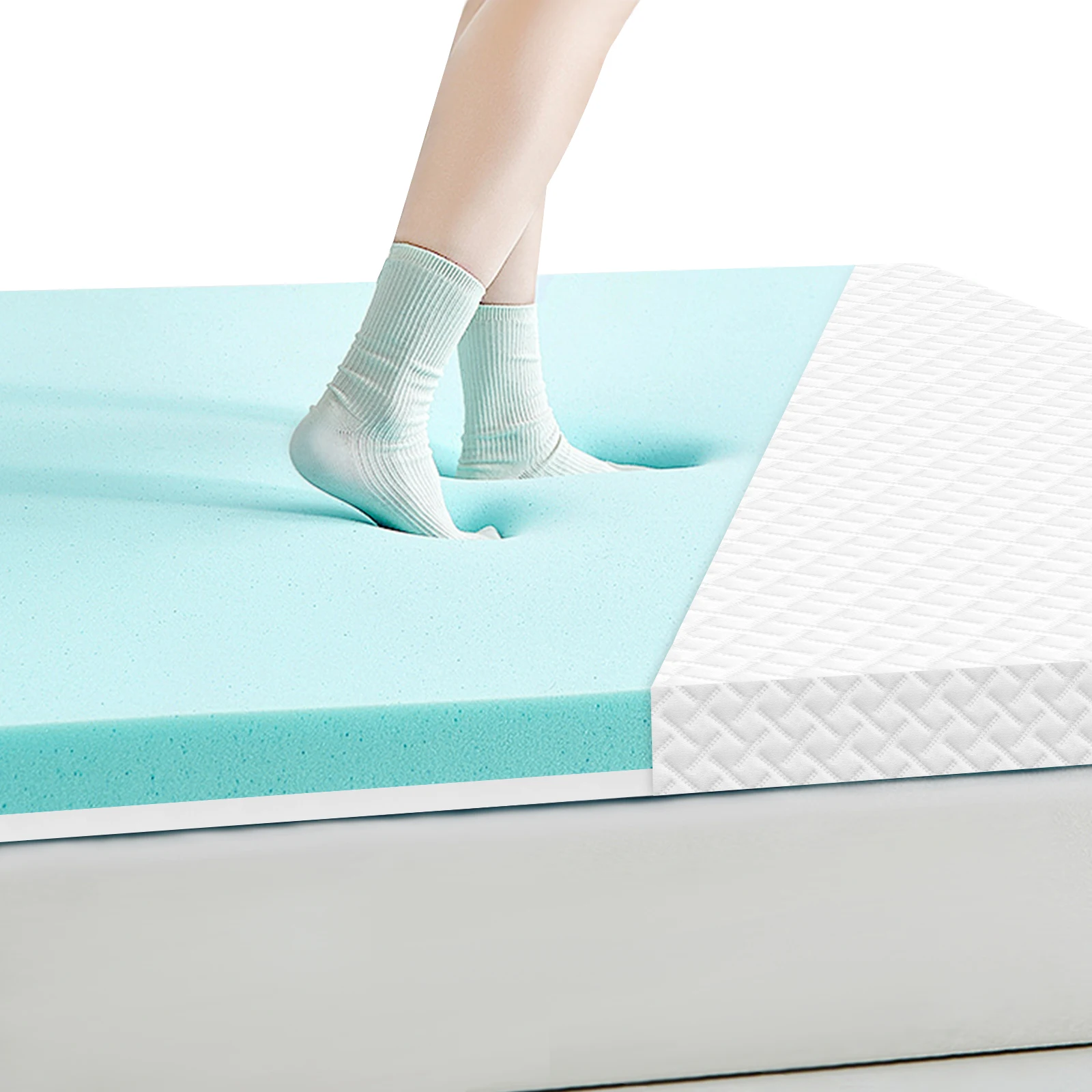 Topper 7 cm Memoryschaum 160x200cm Aufbau abnehmbarer Bezug Bambusfaser