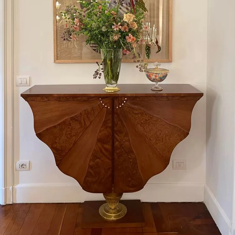 Solid wood sofa table, living room dining side cabinet, medieval carved luxury art entrance cabinet, decorative cabinet