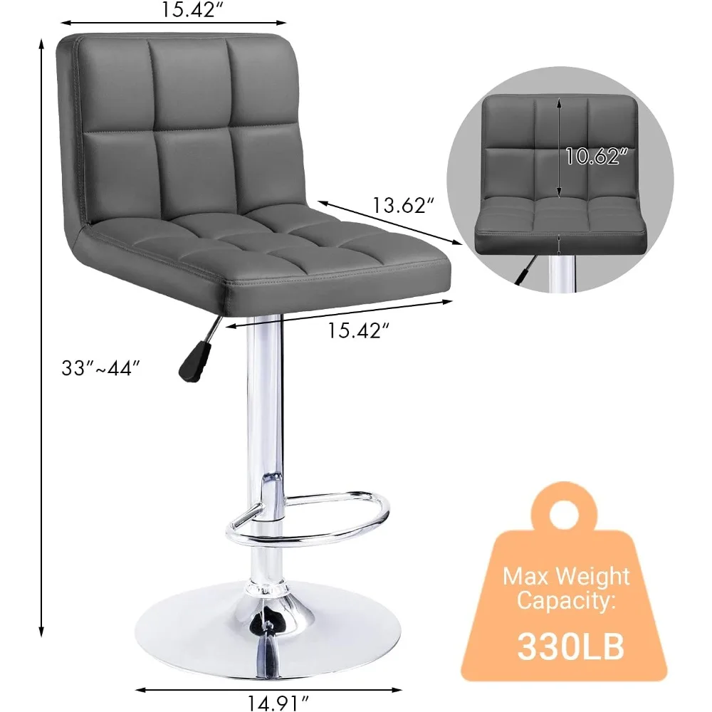 بار البراز الحديثة بولي Leather الجلود ارتفاع قابل للتعديل قطب مقاعد للبار بدون ذراع المطبخ مكافحة كراسي بار جزيرة هيدروليكية بار البراز