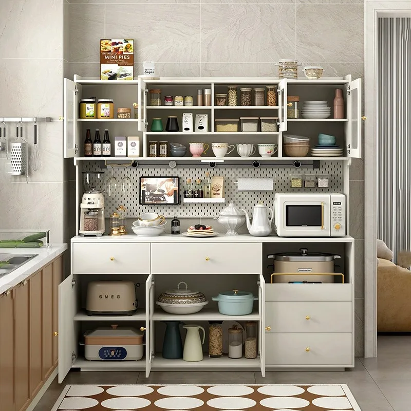 Mueble de Cocina Moderno de Estilo Europeo, Gabinete de Almacenamiento de Piedra, Mueble de Pared de Madera de Gran Capacidad para la Organización de la Cocina del Hogar