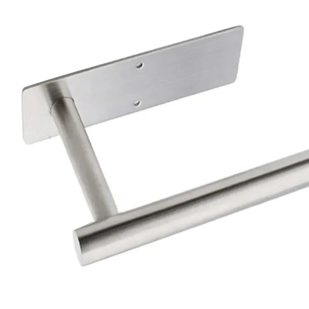 

Stainless Steel Paper Towel Holder Silver Black Sturdy Paper Holder Practical Waterproof Roll Dispenser Space Saving