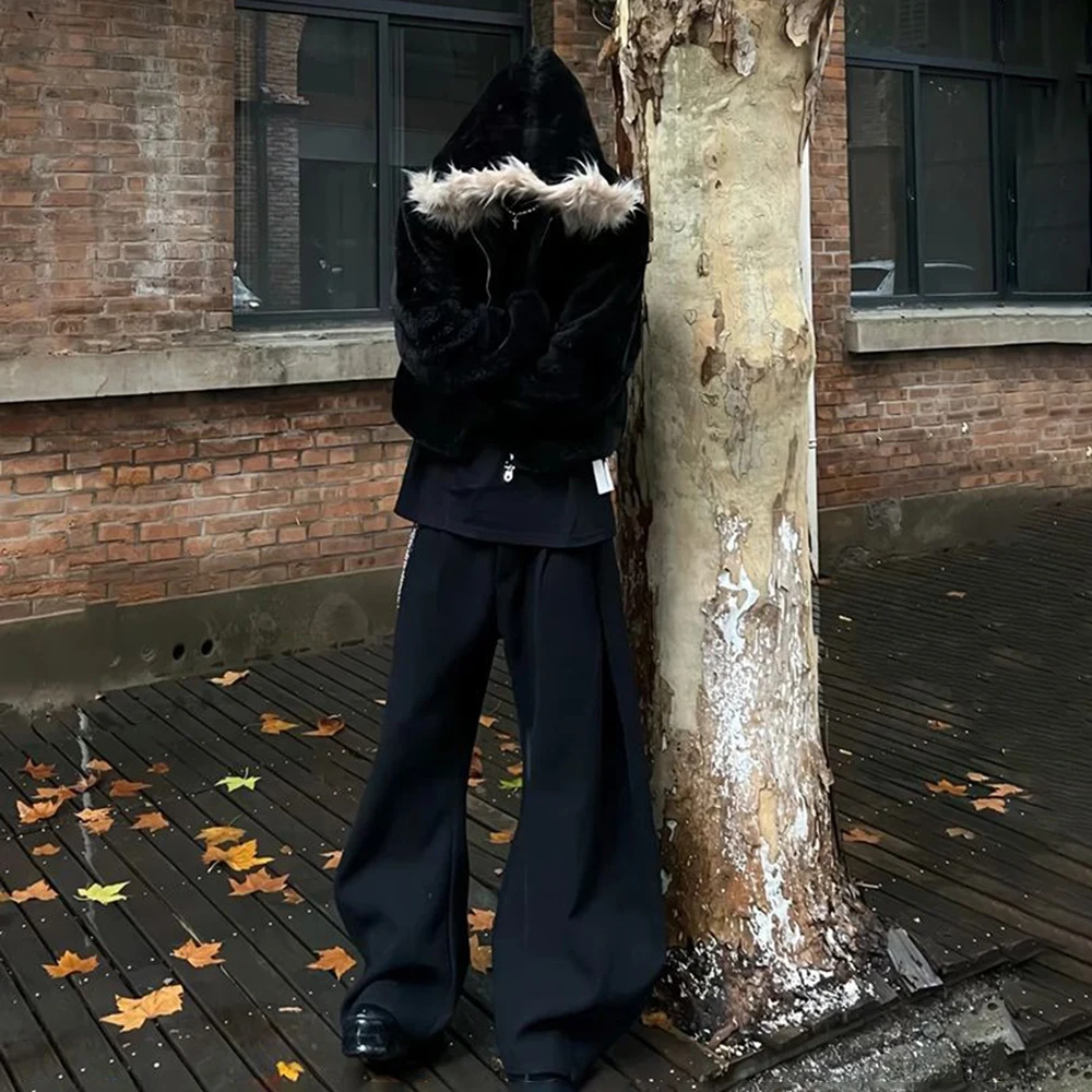 Korean Mens High Quality Fashion Y2k Hooded Jacket Autumn And Winter New High Street Trend Thick Warm Casual Coat Jacket Men