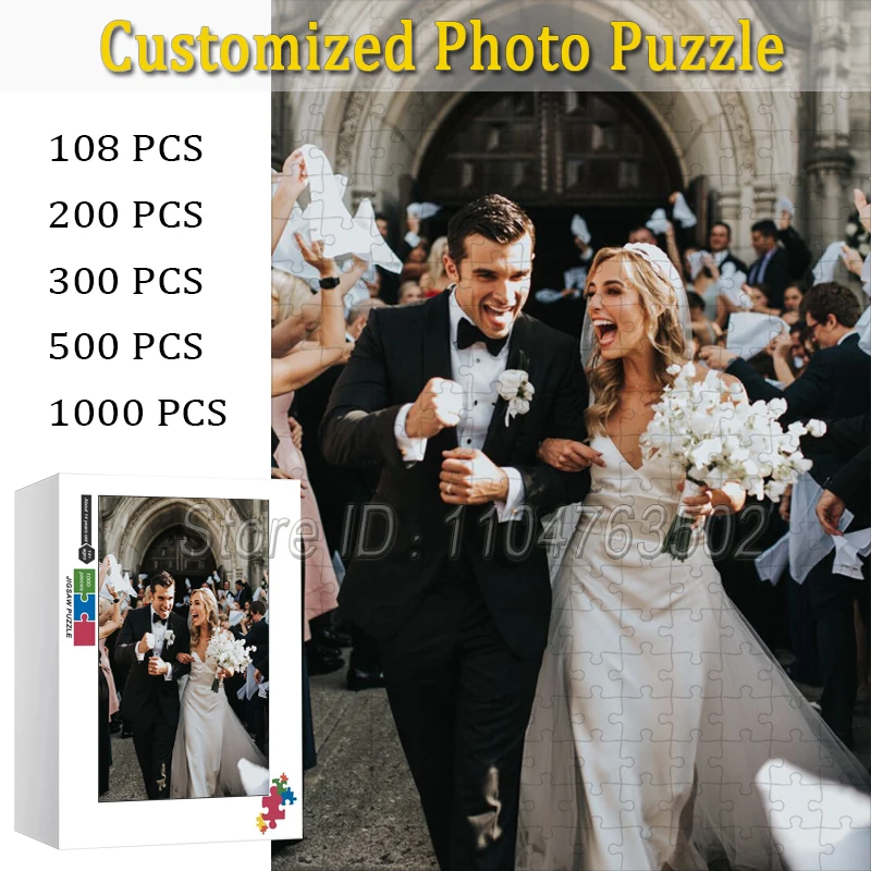 

Custom Puzzle Personalized Customized Photo 108/200/300/500/1000 Pieces Jigsaw Puzzles Handmade Adults Couple Anniversary Gift