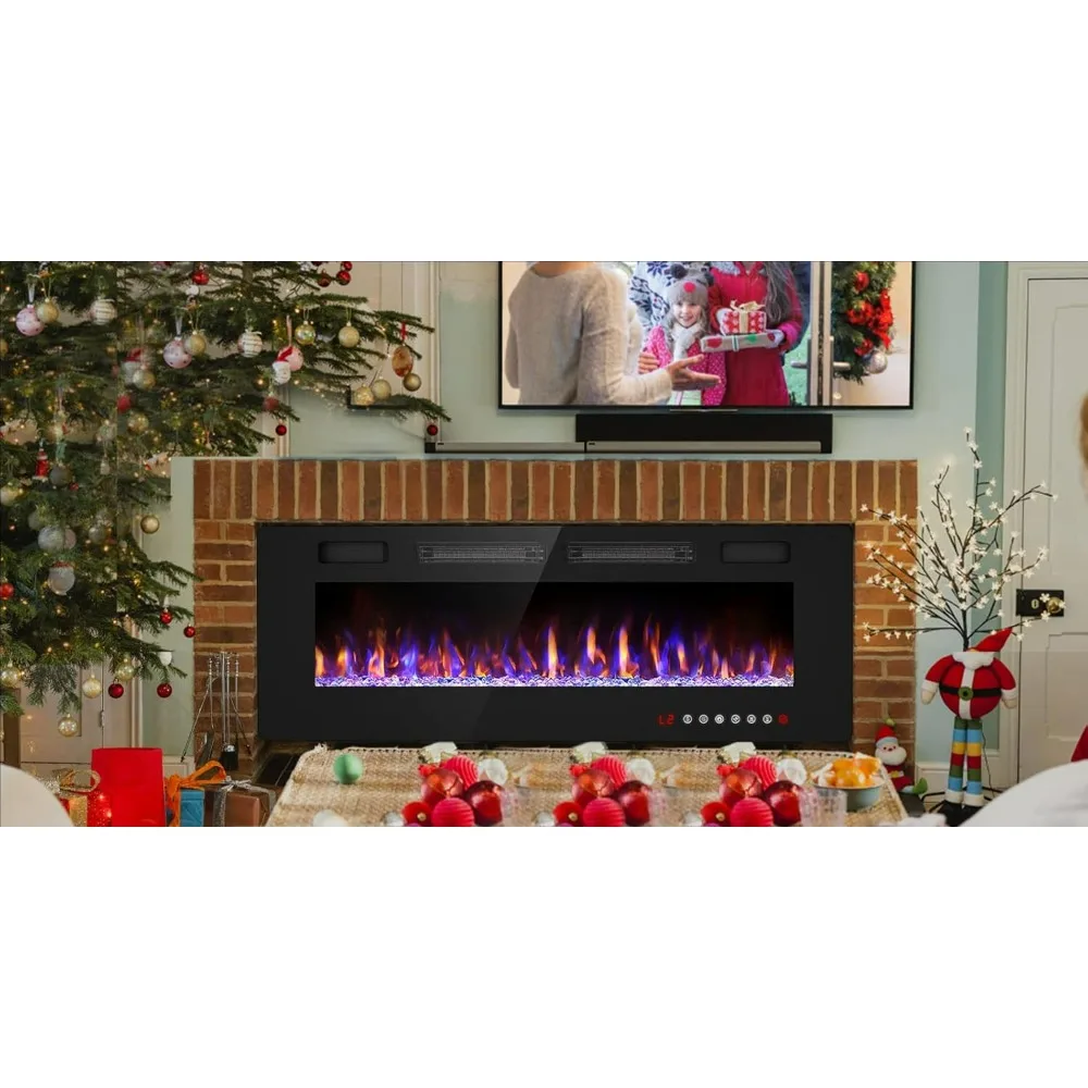 

Fireplaces, 50" Electric Fireplace Inserts and Wall Mounted with Remote Control & Touch Screen 1500W Fireplace Heater with Timer