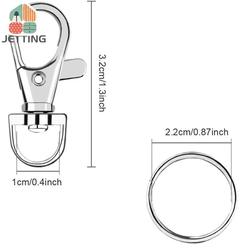 10 pz Premium girevole cordino moschettone con portachiavi anelli in metallo aragosta artiglio fermagli per la creazione di gioielli trovare