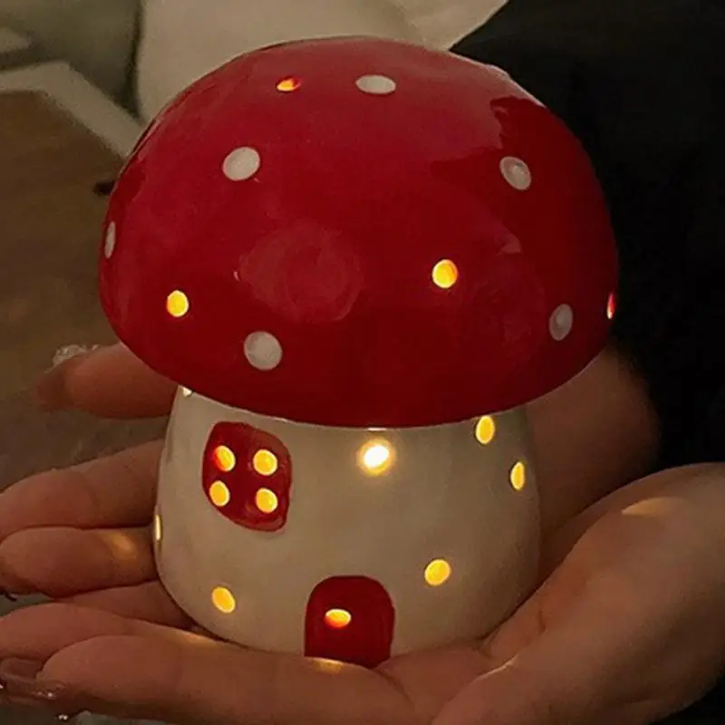 

Creative Mushroom Small Night Lamp Children and Girls Send Girlfriend Birthday Gift Bedside Lamp Decoration Ceramic Cute Cartoon