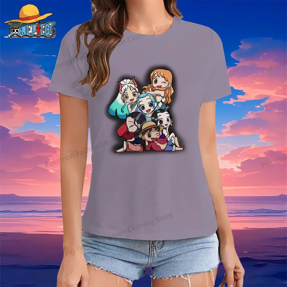 

Pocket Luffy One Piece Women's V Neck Nurse Uniform T-Shirt Tops Y2k Summer Short Sleeve Street Wear Woman Clothing Kawaii 2024