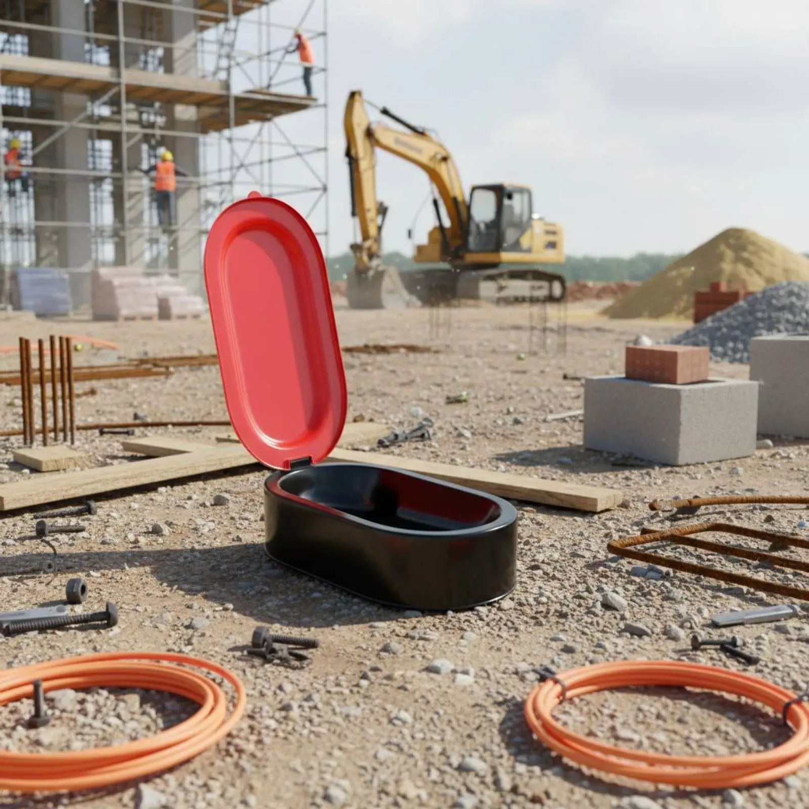 Construction Site Toilet Long-Lasting Plastic Squat Toilet Temporary Squat Pan Portable Sanitation Product Sturdy Material