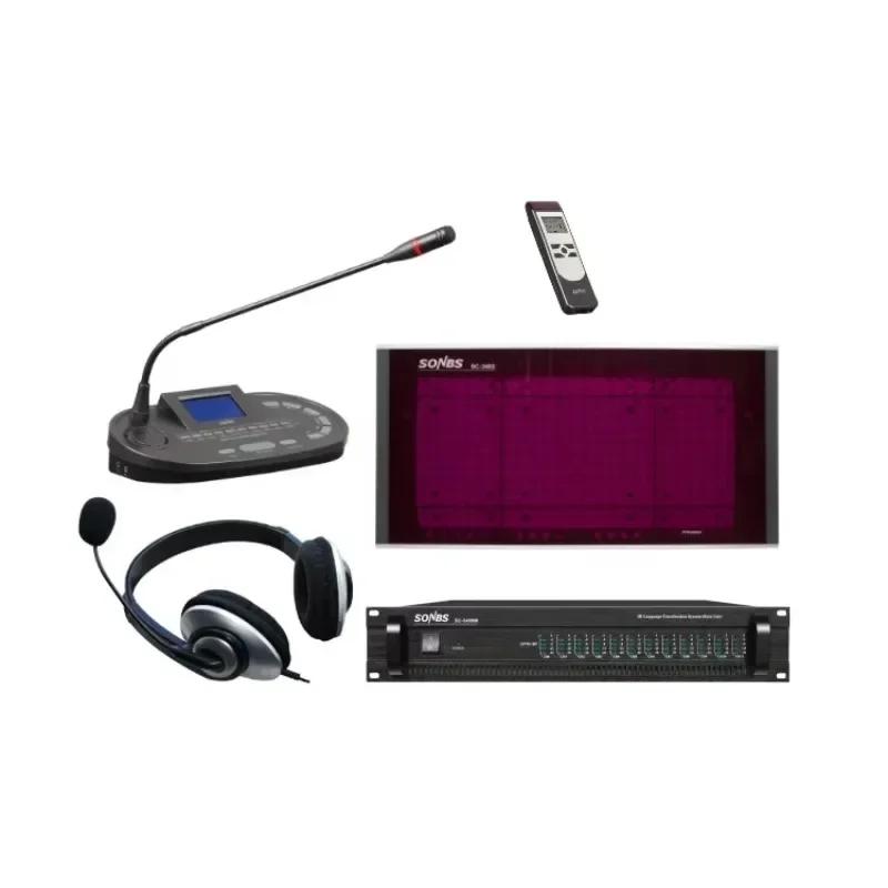 

2026 Best Seller Digital Infrared Transceiver Wireless Simultaneous Interpretation Headset Simultaneous Translation Device Confe