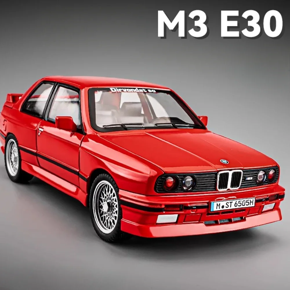 

Масштаб 1:24 M3 E30 XM, спортивный автомобиль, игрушечная модель, корпус из сплава, резиновая шина, свет, музыка, амортизация, ретро модели, детские подарки для хобби