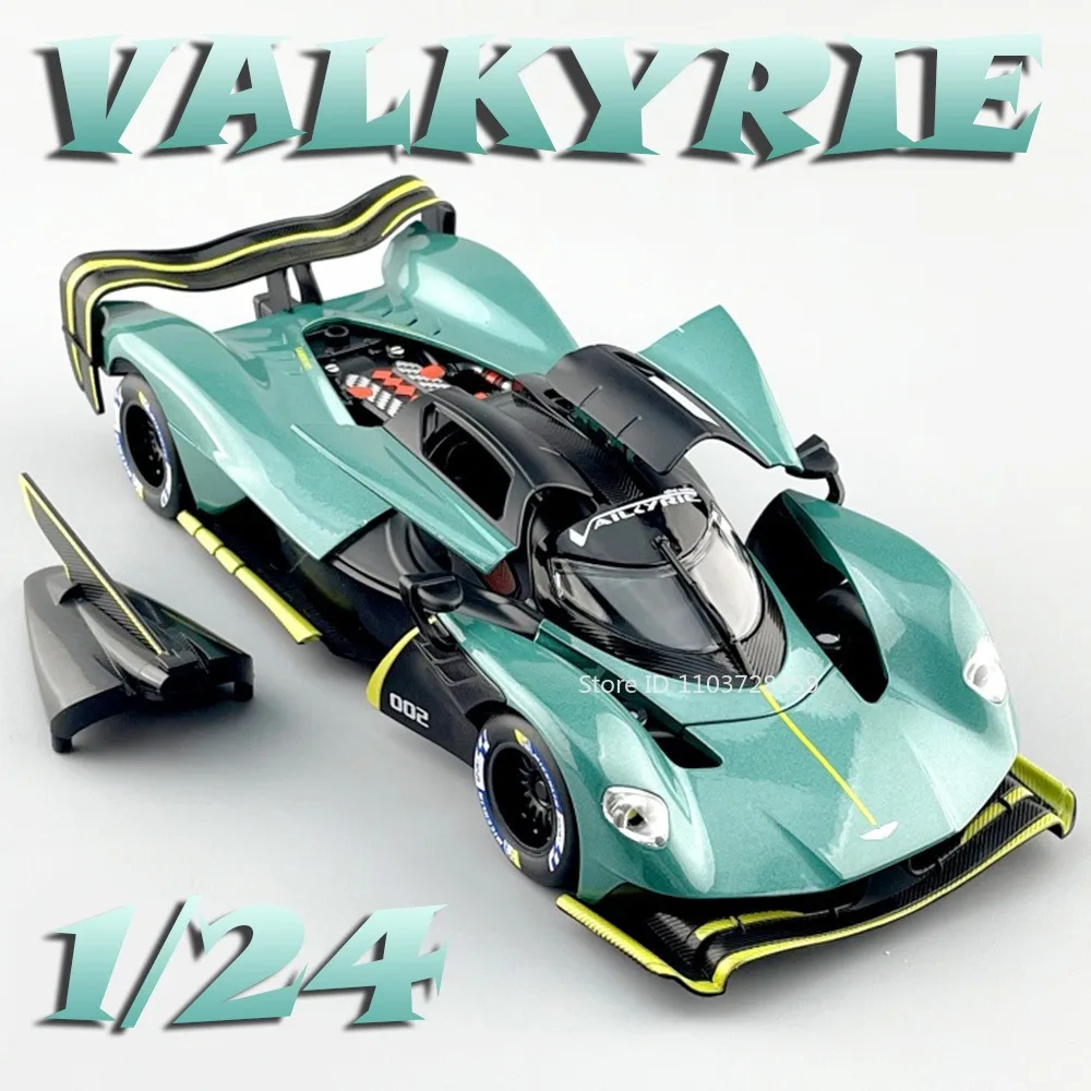 1:24 Valkyrie LP770-4 Supercar-Spielzeugmodelle, Legierung, Druckguss, Ton, Licht, Türen, geöffnet, zurückziehbare Simulationsfahrzeuge für Kindergeschenke