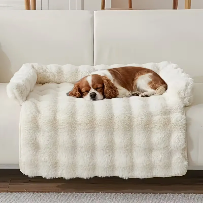 1枚入りラビットファー製ペットマット、猫犬用マット、厚手の滑り止めソファ犬用ベッド、洗濯機で洗えるペットベッド