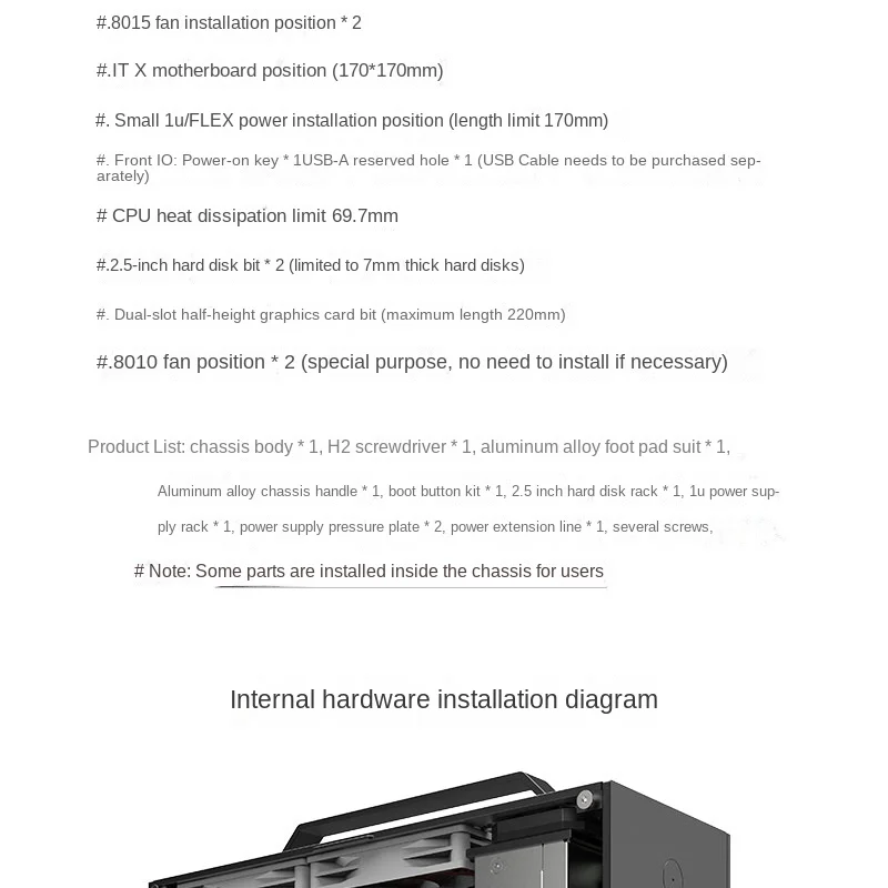 2024new Spot Lzmod mini A24-V5 2.0 dual slot single display 1u power supply itx chassis double-sided chamfering