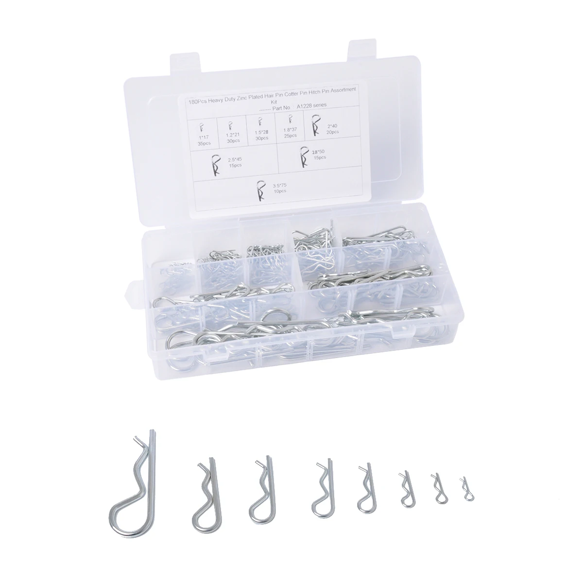 

1 Box R-Type Carbon Steel Lockpin Galvanized Cotter Pins Durable Workshop Truck Lawn Mower Fastening Tools