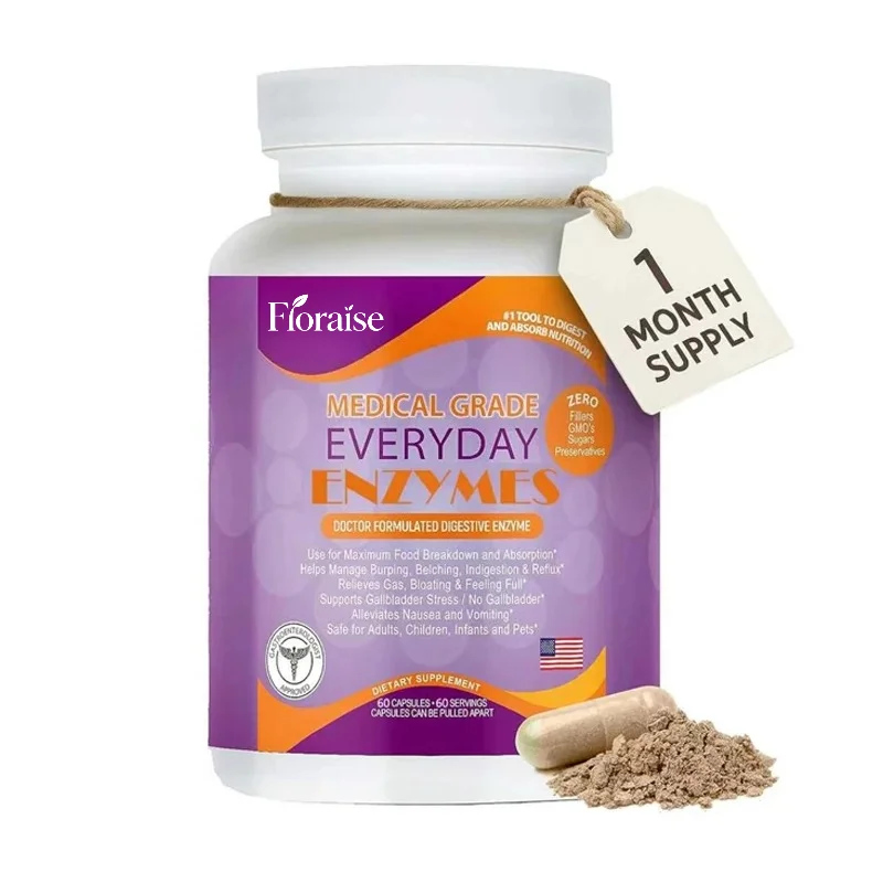 Daily Enzymes - Digestive Supplements, Dietary Supplements, Medical Grade Super Enzymes, Bloating, Bloating, Non GMO