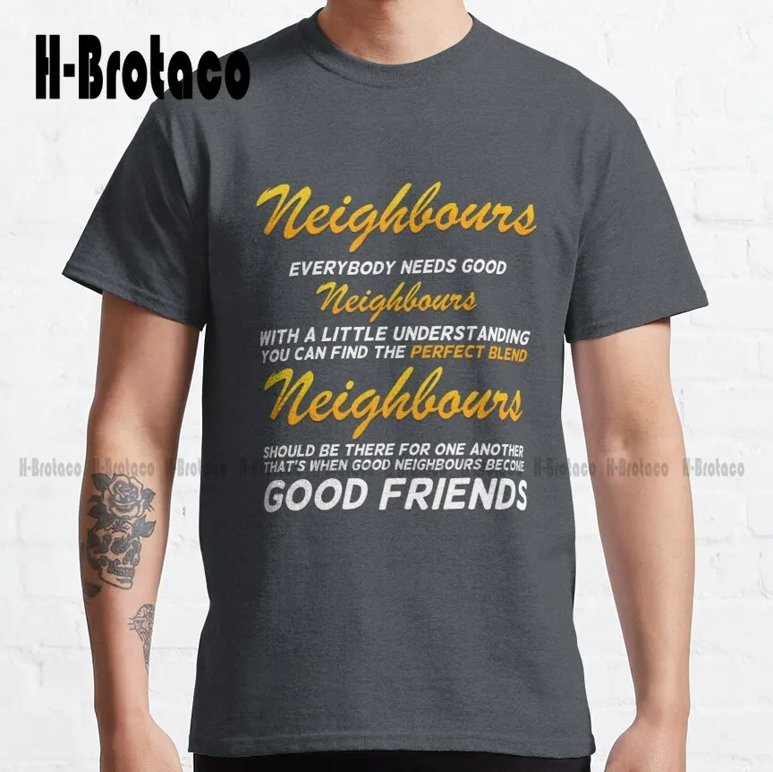 Lyric Sheet Design [Neighbs] Classic T-Shirt White Shirts For Men Outdoor Simple Vintag Casual T Shirts Xs-5Xl Custom Gift