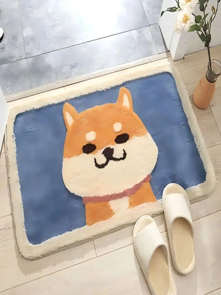 VIKAMA – tapis de porte de toilette Simple, dessin animé, antidérapant, pour entrée de salle de bain, résistant à l'usure, décoration de la maison