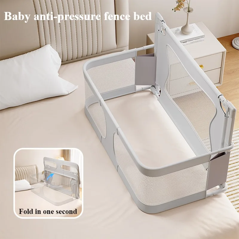 Baby Bedside Sleeper Foldable Bed Side Baby Bassinet Portable Crib Breathable and Visible Mesh Window Soft Washable Liner Cover