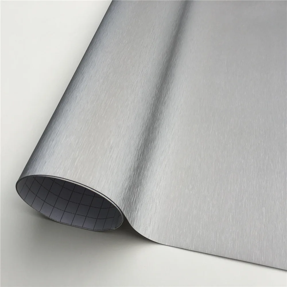 Black Grey Silver Brushed Aluminum Vinyl Wrap Film Brushed Metallic Car Wrapping Foil Sticker For Car Motor Computer