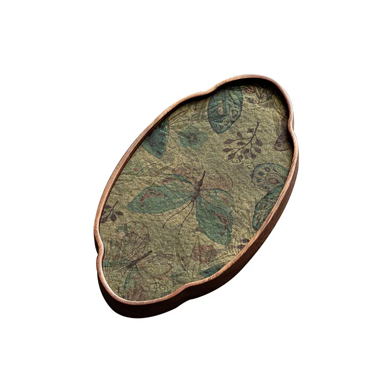Walnut tray multi-style solid wood pot bearing simple tea tray single-layer pot holder rectangular household dry brewing table