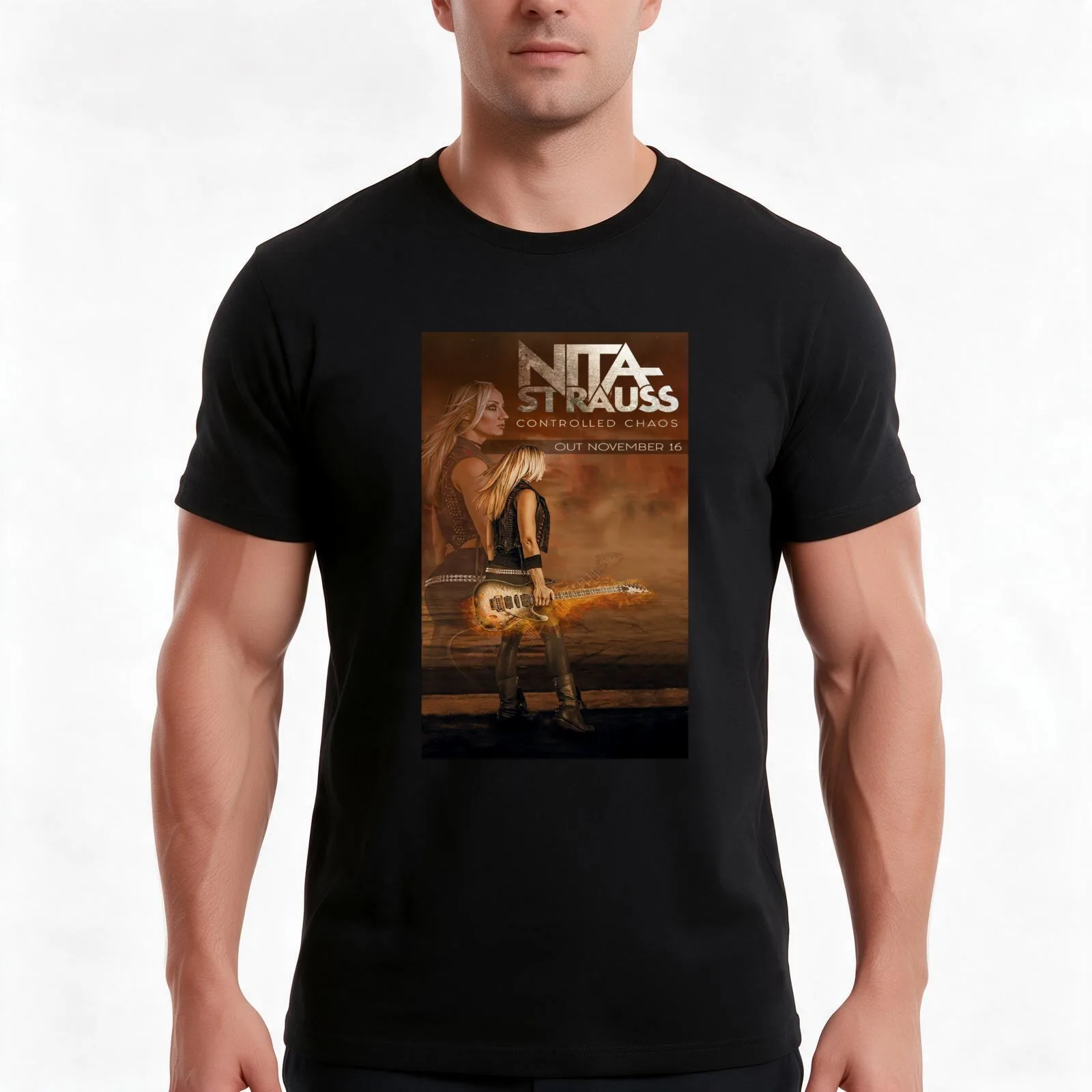 NITA STRAUSS US Tour 2019-4500 T-Shirt Summer Casual Cotton Tee Oversized Streetwear Tops Vintage Graphic Print 100% Cotton