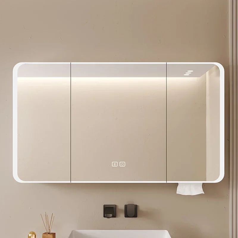 Italian Style Touch Bathroom Cabinets Intelligent Defogging Bathroom Cabinets Wall-mounted Home Furniture Compartiment HBMC