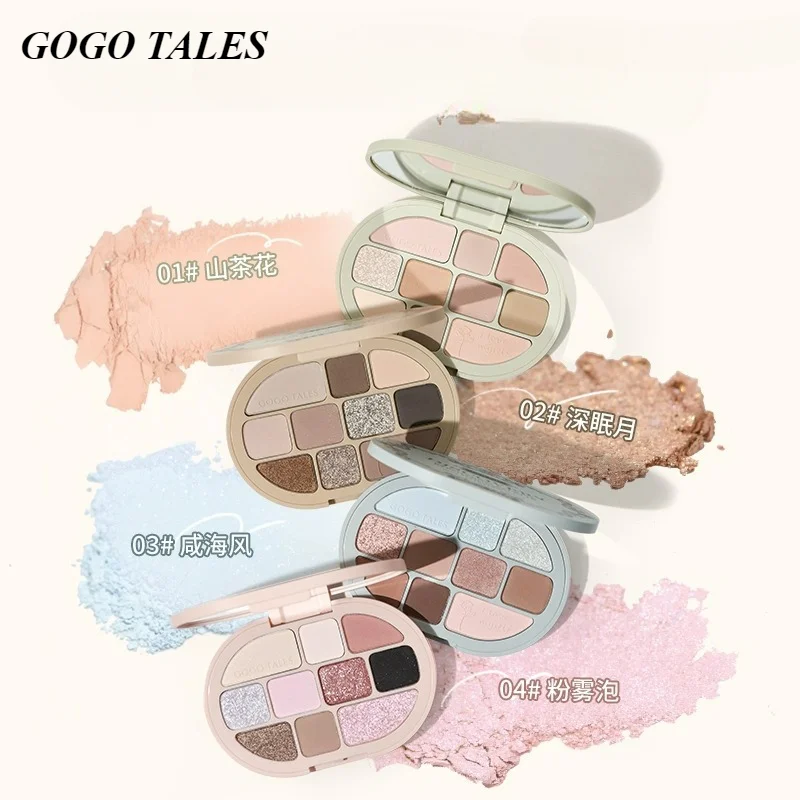 GOGOTALES 10Color Lolita Eyeshadow Palette High Gloss Contouring Integrated Plate Eyes Makeup