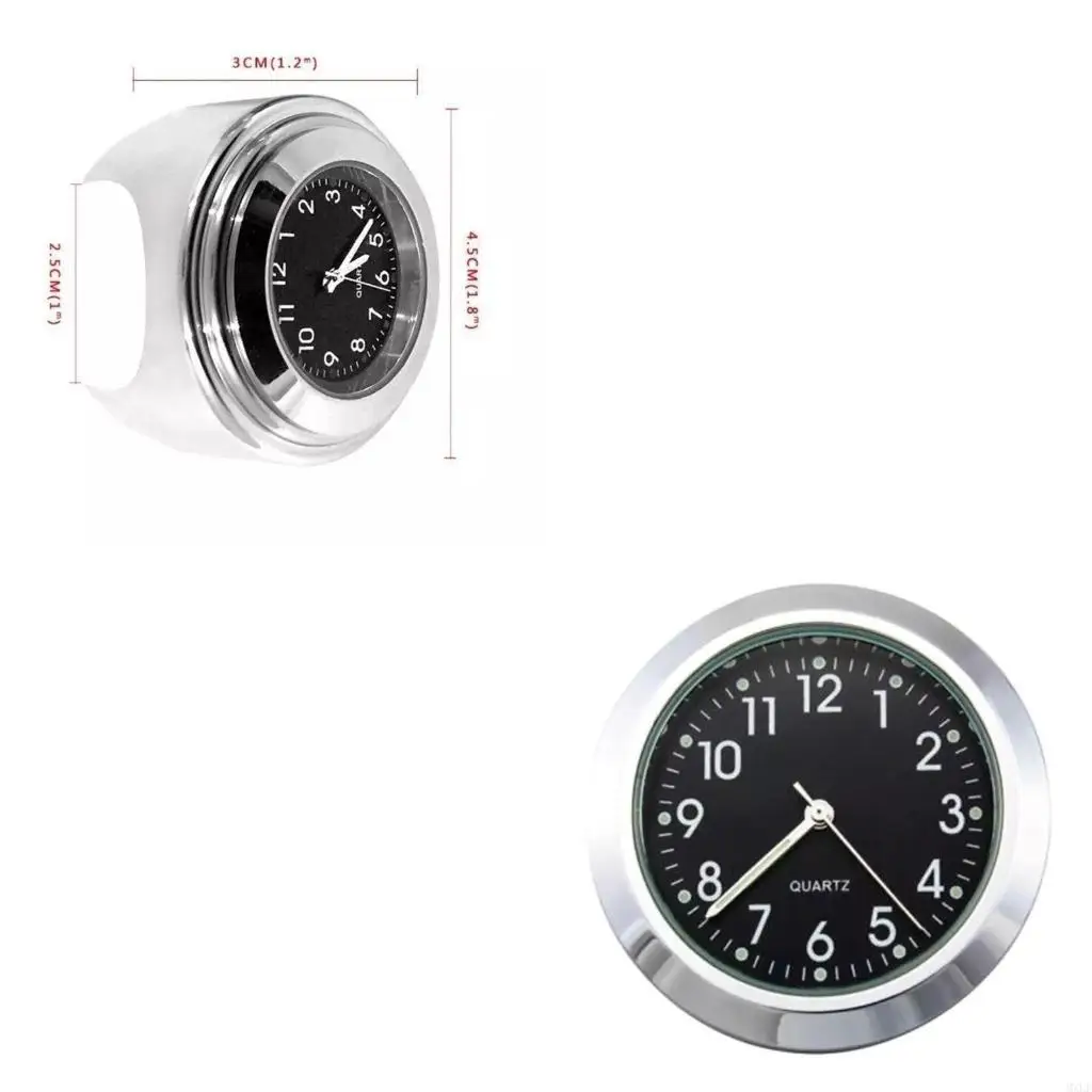 

2 in 1 Motorcycles Handlebar Clock Thermometer Temp Gauge Luminous Dial Clock
