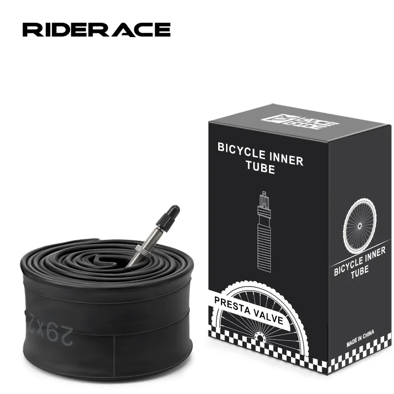 Chambre à air de vélo RIDERACE 20 26 27.5 29 17.5/2.125/2.4 pour VTT, pneu de vélo de montagne 48mm AV F/V, valve Schrader Presta, caoutchouc butyle