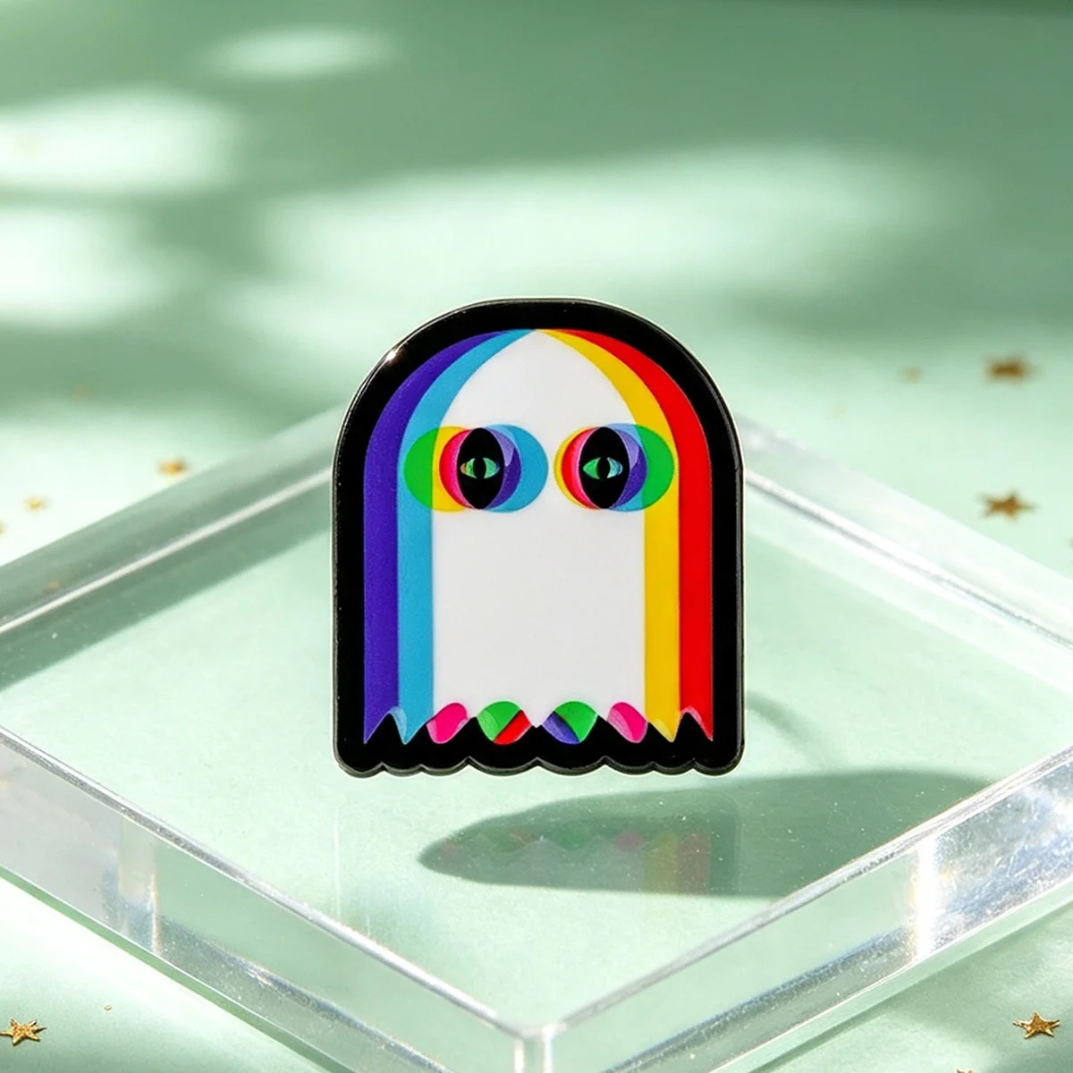 9-teiliges Set Coole Regenbogen-Geister-Emaille-Pins, Niedliche Cartoon-Broschen, Anstecknadeln für Rucksäcke, Accessoires, Schmuck, Geschenke für Freunde – Detail 5