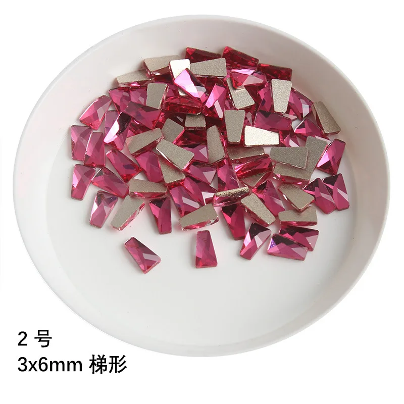 ขายส่ง Rose สีแดงสไตล์กลับเล็บ Rhinestone รูปพิเศษคริสตัลเล็บหิน3D ตกแต่งส่วนบุคคล