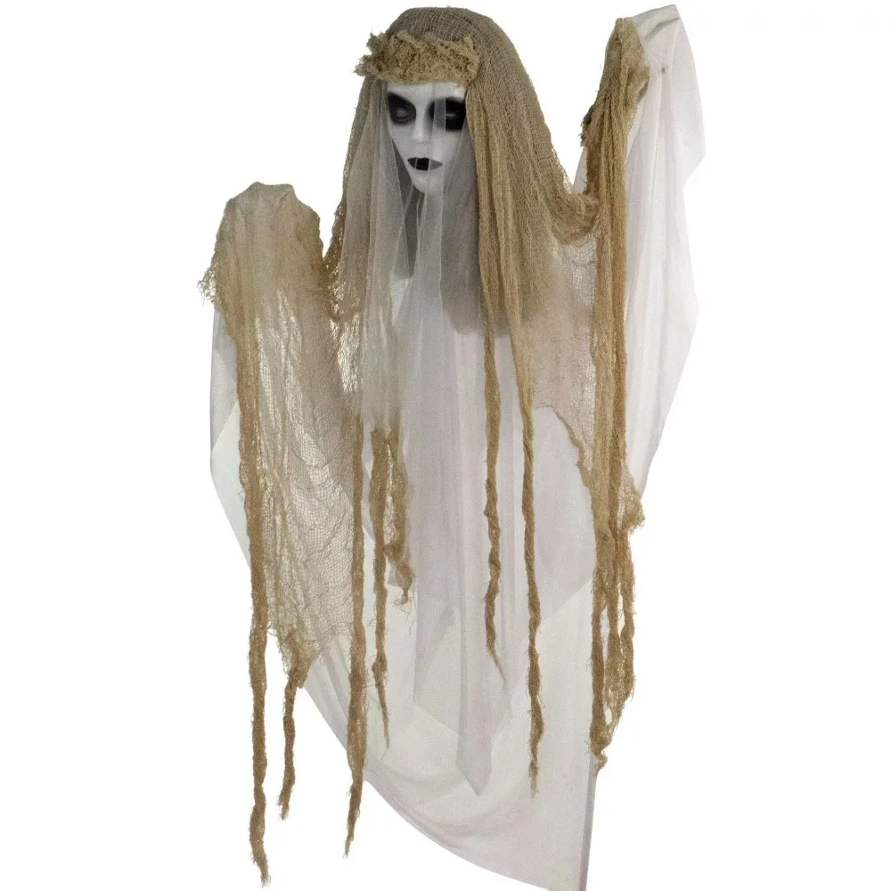 

47 In. Animatronic Bride Indoor/Outdoor Halloween Decoration Light-up White Eyes Poseable Battery-Operated Free Shippng Home