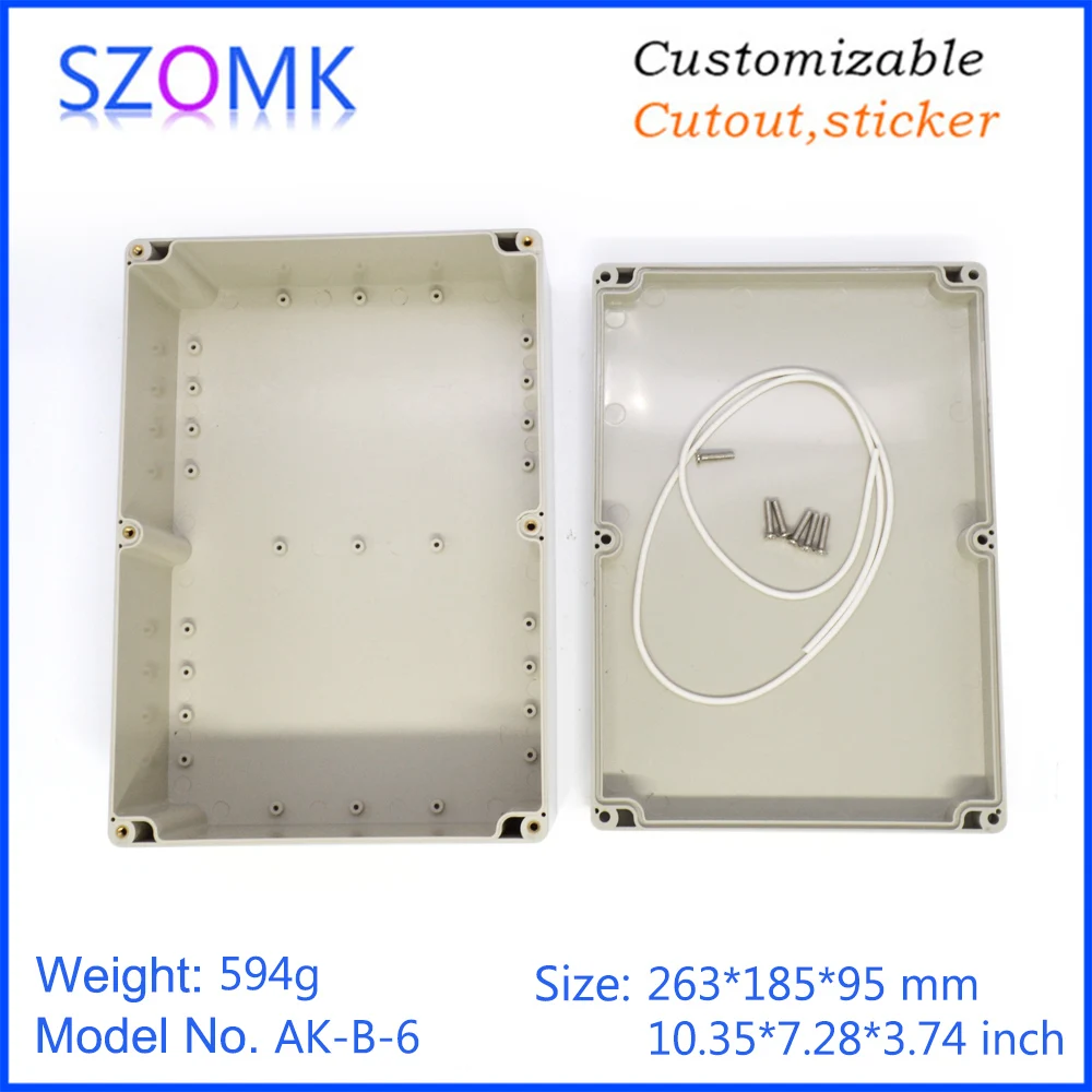 1Piece electrical abs plastic instrument enclosure 262*184*96mm IP65 electronics plastic cabinet junction housing